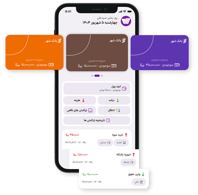 پیشنمایش کارتهای مالی در اپلیکیشن مانایا (ویژه موبایل)